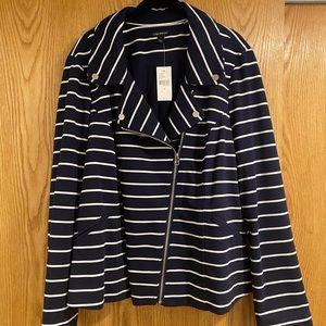 Lane Bryant Striped Moto Jacket